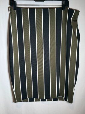 H&M Skirt | Olive Green and Black | Size L